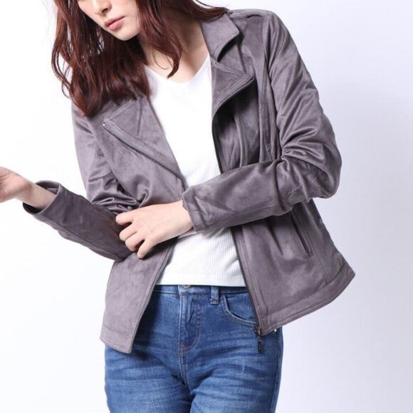 GUESS Tess Faux-Suede Jacket Sz Medium - Picture 3 of 9